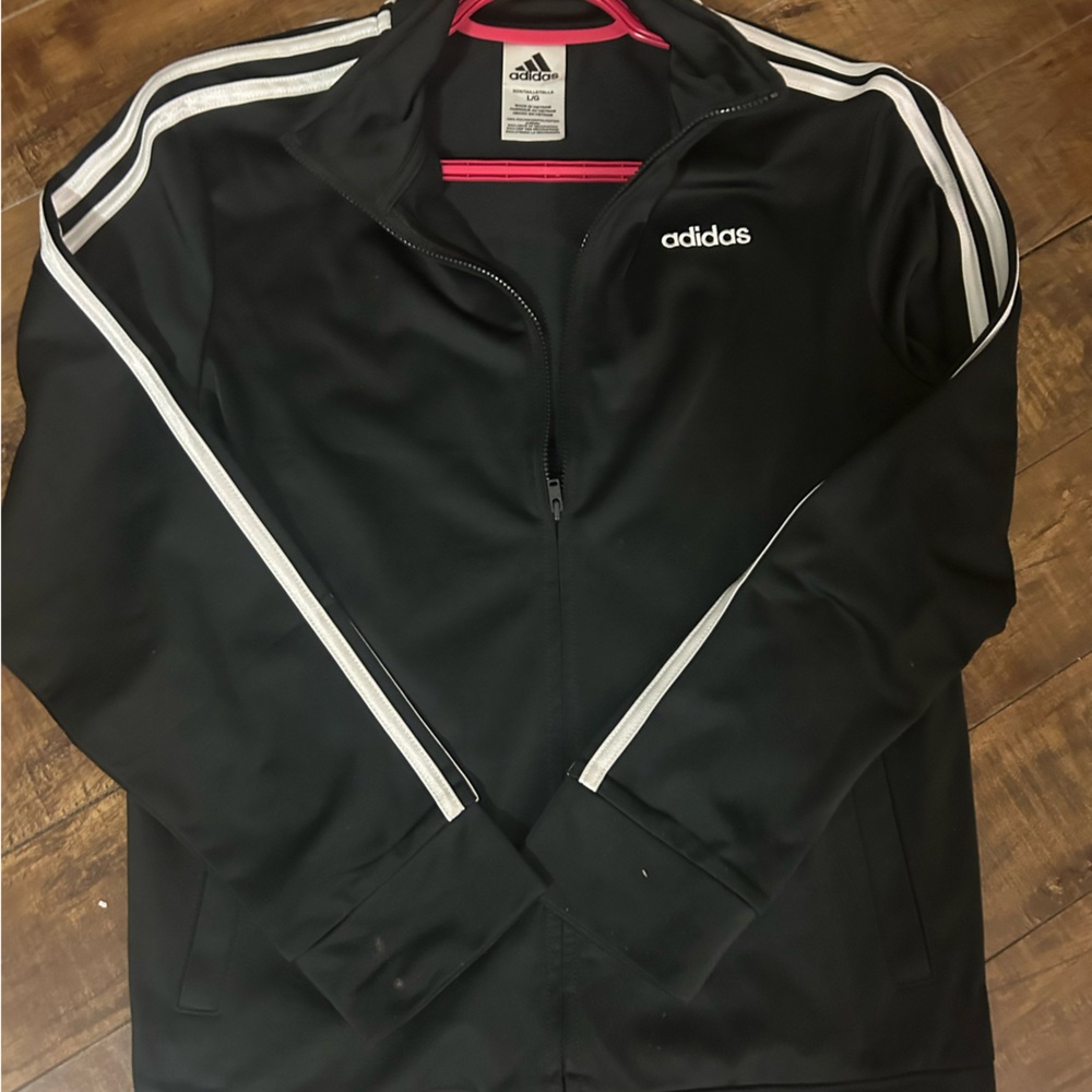 BLACK ADIDAS TRACK JACKET